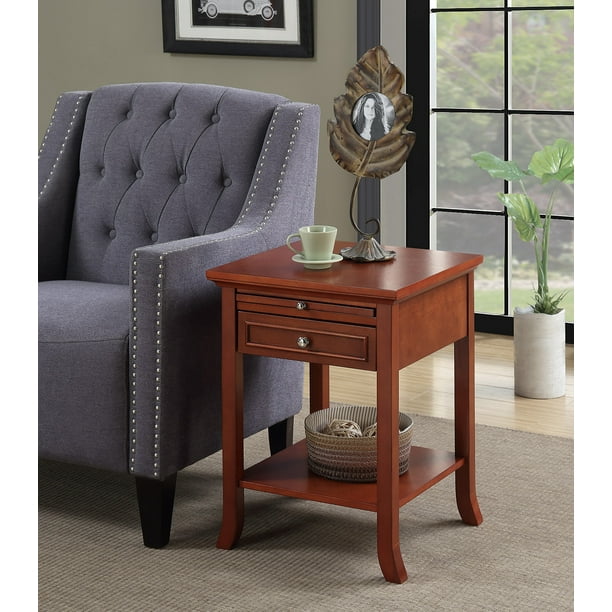 Convenience Concepts American Heritage Logan End Table with Drawer and Slide Cherry 7102045CH